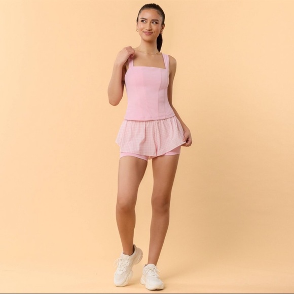 Blogilates Women's Tiny Bows Corset Tank Top - Pink M - Picture 3 of 14